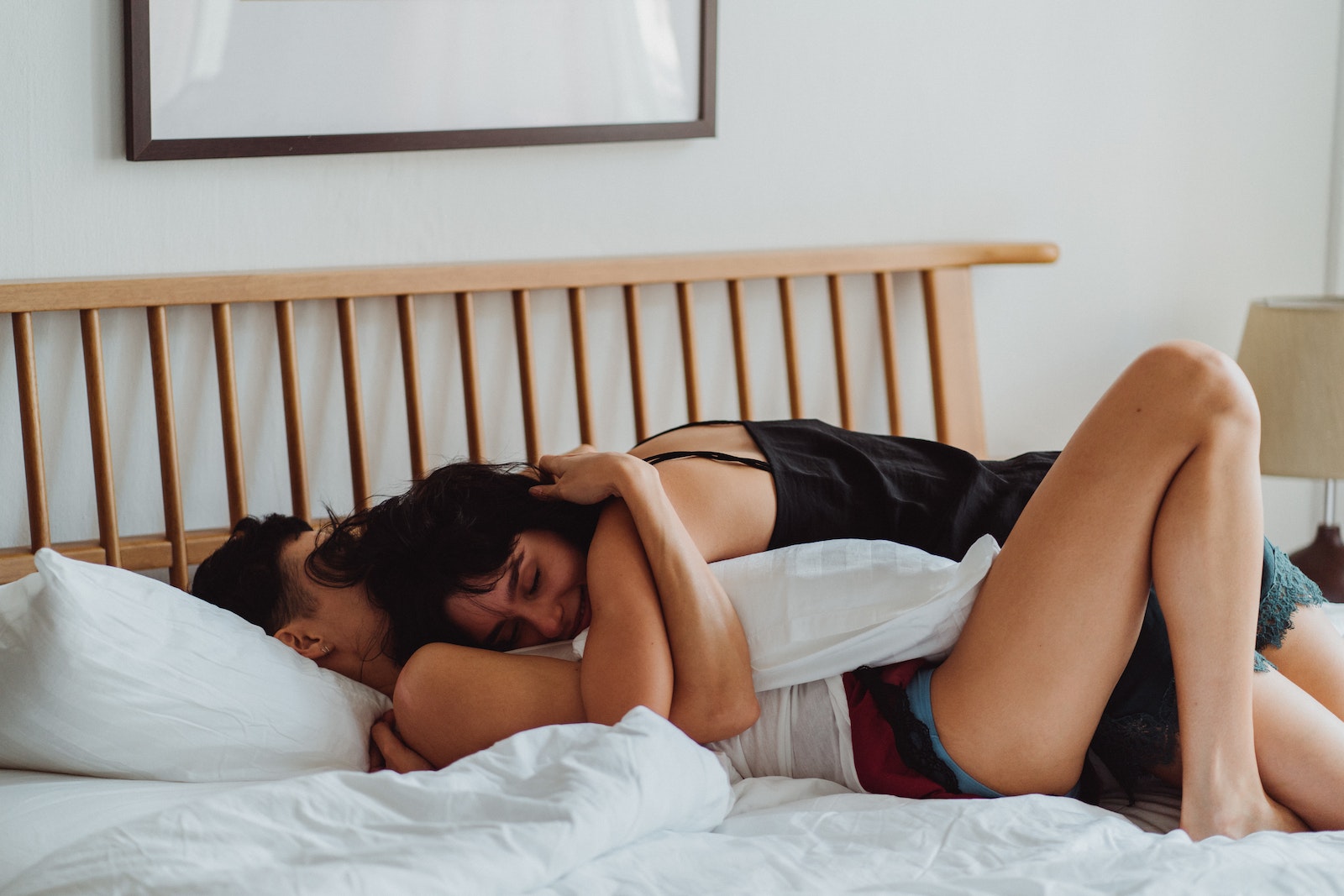 Two Women Lying in Bed